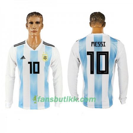 Fotball-VM 2018 Argentina drakt Messi 10 Hjemmetrøye Langermet